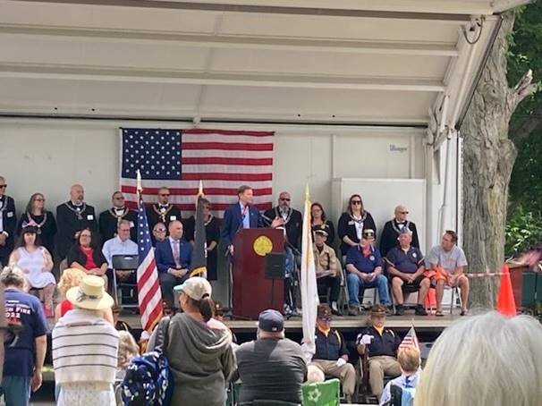 Blumenthal attended American Legion Post 45’s Watch Fire Ceremony.